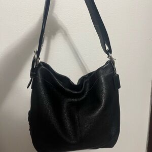 Vintage Coach Black Pebble Leather Sonoma Bucket Bag.